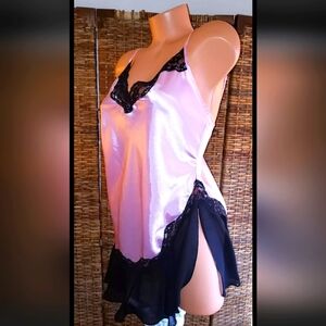 Vintage Valentine Pink Wet Pin Up Nightgown Nightie Bombshell Lingerie Sz  S